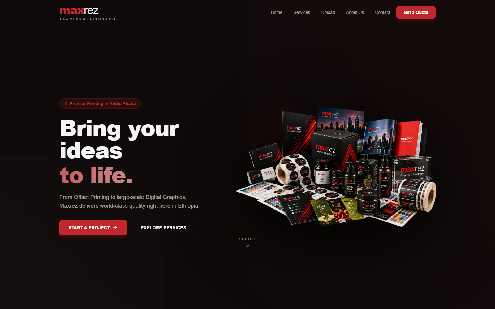 Maxrez Graphics and Printing PLC website preview